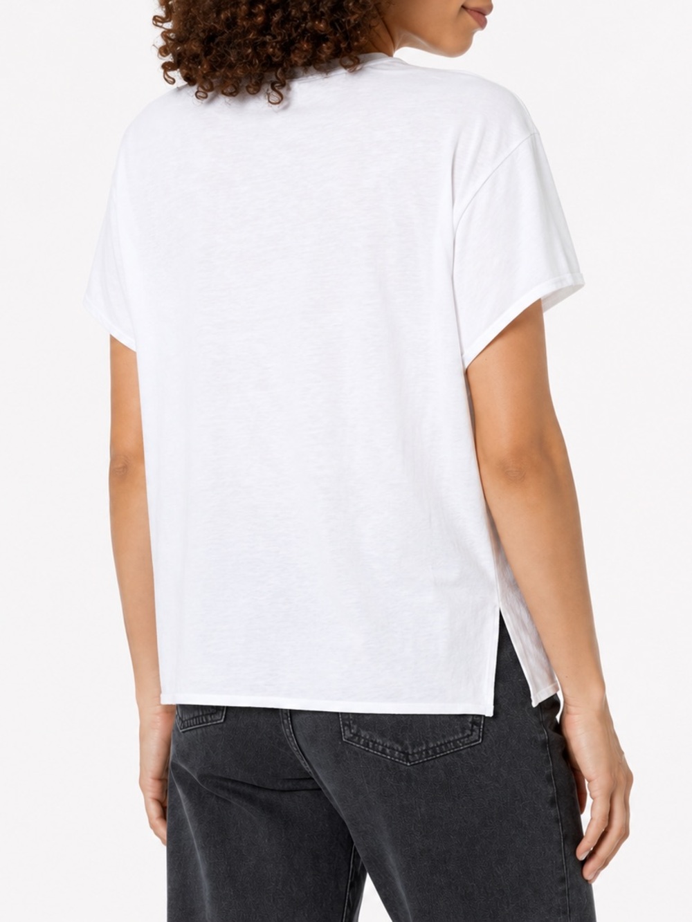 Vince NWT Rib Trim Flutter Sleeve Blouse Optic White Linen Blend Top Size S - Picture 2 of 4